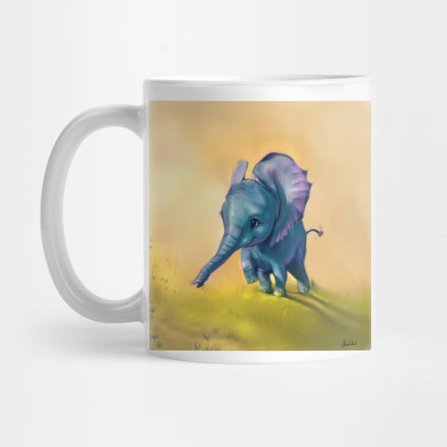 Little blue elephant by Artofokan